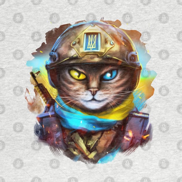 Cat Ukrainian Soldier by Marysha_art